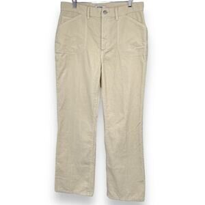 RE/DONE REDONE Cream Corduroy Straight Leg Pants Women's 30 100% Cotton
